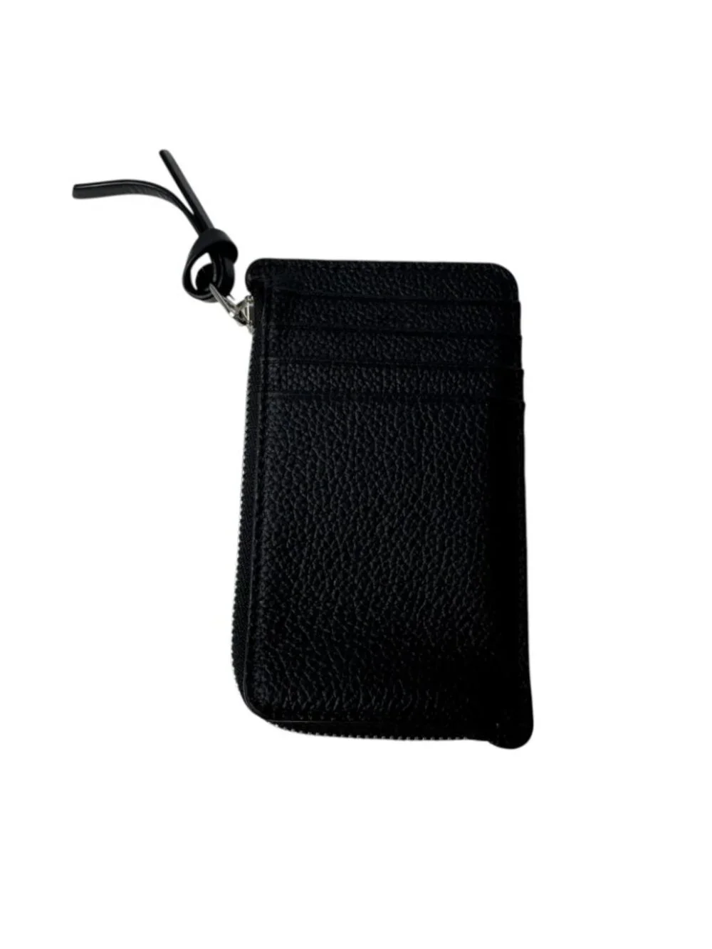 Loewe Anagram L-shaped Zipper Coin Purse Card Case Black